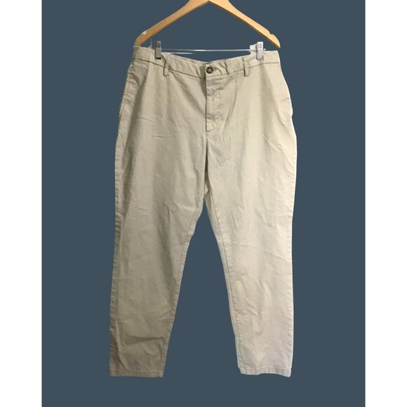 OLD NAVY MENS KHAKI CHINO ATHLETIC BUILT-IN- FLEX STRAIGHT LEG PANTS SIZE 38X32 - Picture 1 of 6